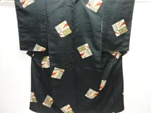 大正ロマン　色紙模様織出し着物